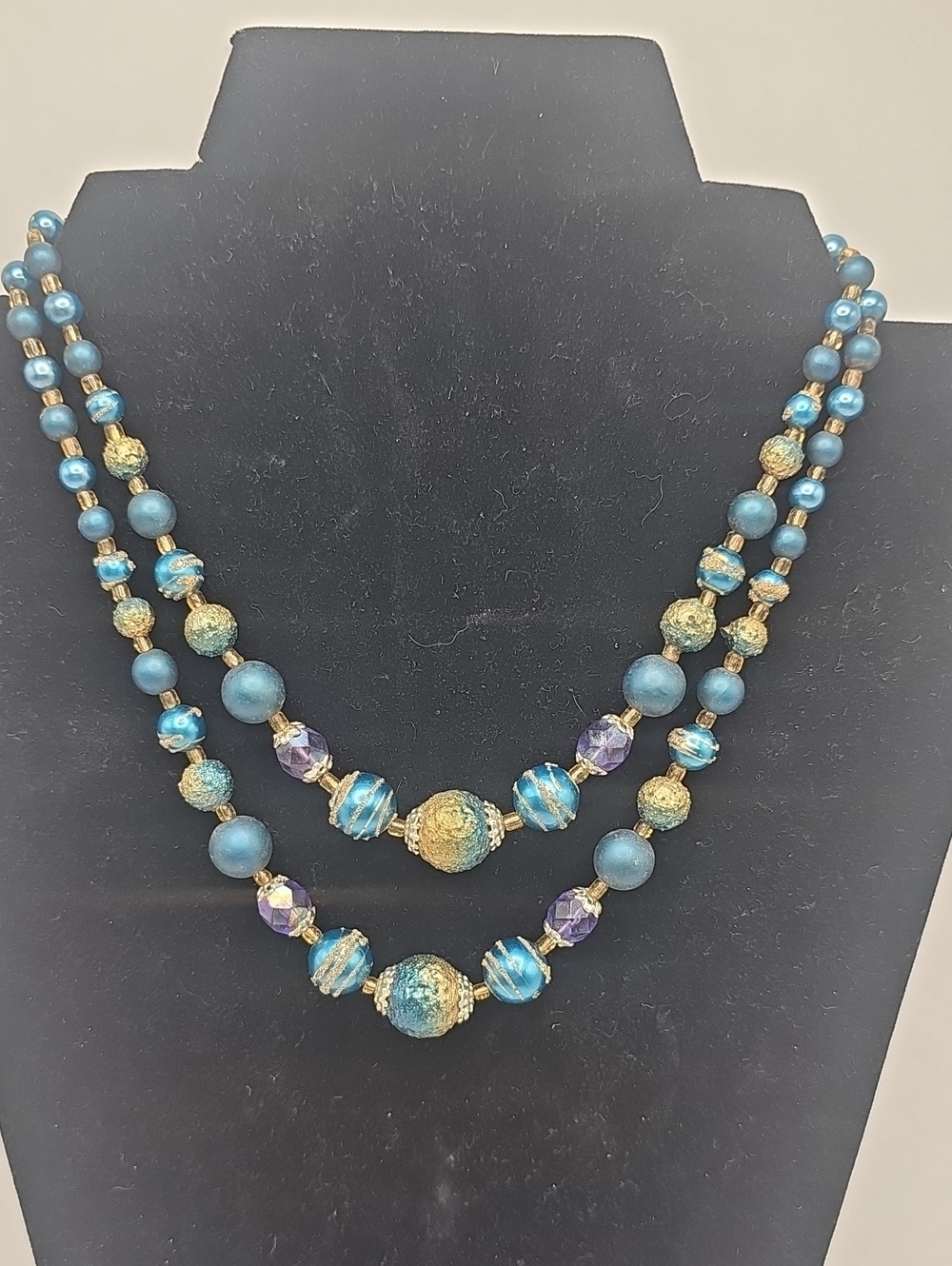 From JAPAN, double Strand Beads. Mid Century..nice